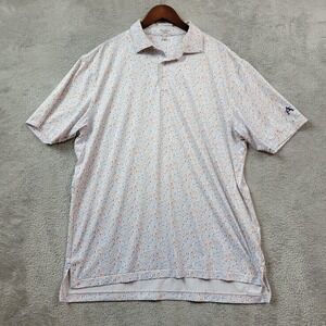Peter Millar White Polo with Multicolor Dots